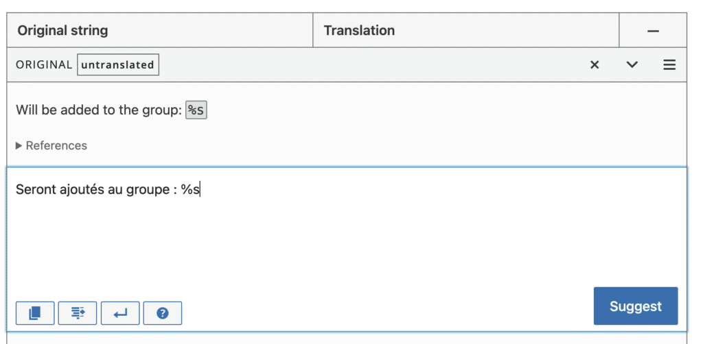 Example adding a translation